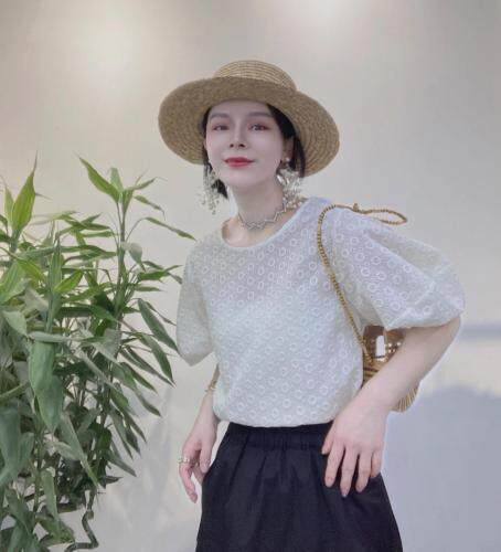 现货，夏季蕾丝棉上衣图片