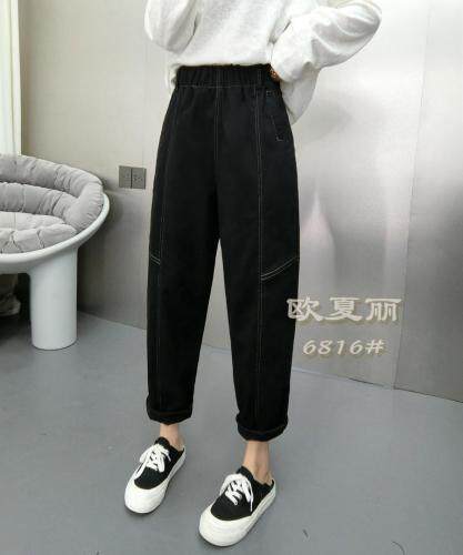 秋款明线烟管休闲裤，女装休闲裤，欧夏丽