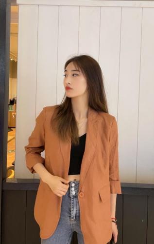 SGH2109春季新款西装领一粒扣韩版时尚大方西装外套,女装西装,L·H·X