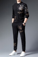 BJ9817秋季2023年新款男士长袖长裤修身休闲时尚卫衣套装P158，男装休闲套装，电商B360