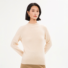 伊芙丽【商场同款】2024秋季新款半高领显瘦羊毛衫女针织打底，女装羊绒衫，巾兮羊绒