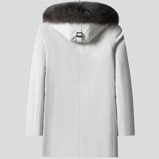 WW1915冬季男士派克服大衣貉子毛内胆连帽皮草中长款加厚P1400，男装皮衣，电商B360
