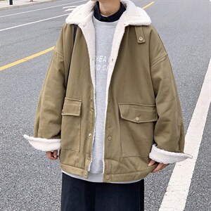 冬季羊羔毛外套男港风宽松休闲百搭韩版加绒加厚衣  W2153-P72图片