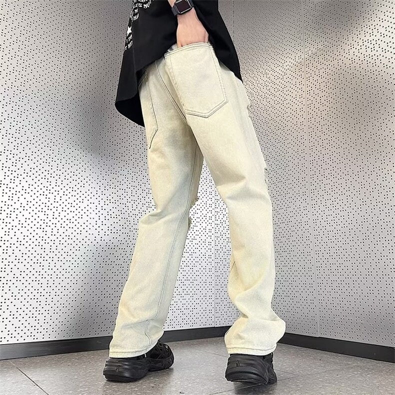 时尚都市文艺原宿牛仔裤春季中腰修身长裤男C947P42,男装牛仔裤,星座1116-2