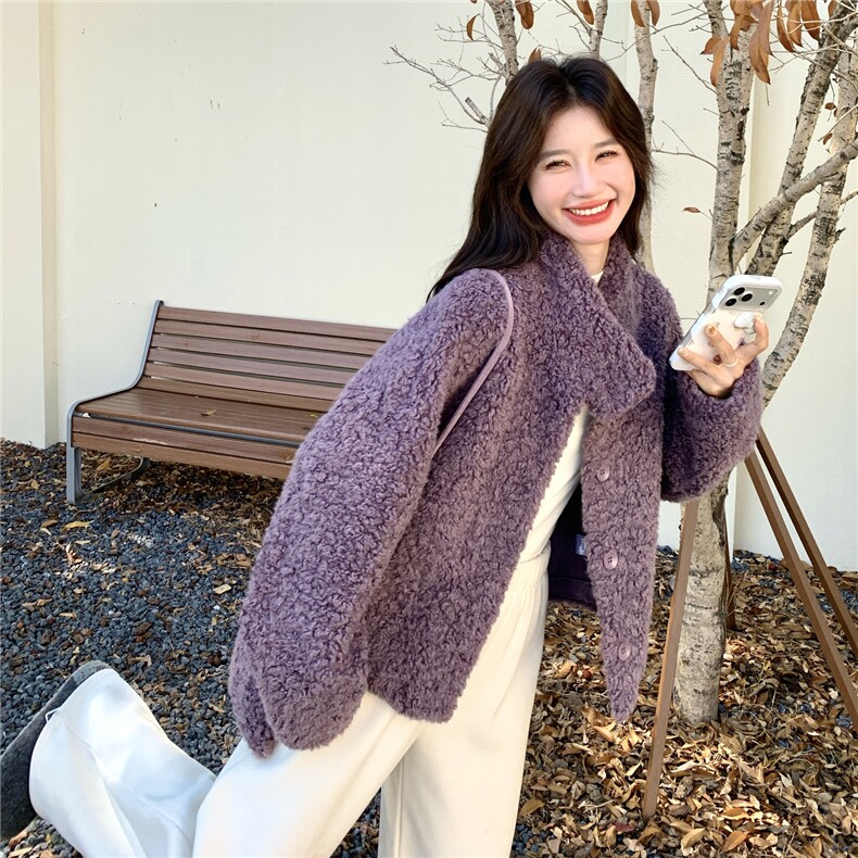 已出货带包包羊羔毛8891P205K308,女装短外套,2C201