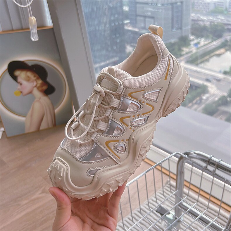 发泡底老爹鞋女2024夏季新款厚底运动单鞋休闲轻便女鞋百搭鞋子女图片