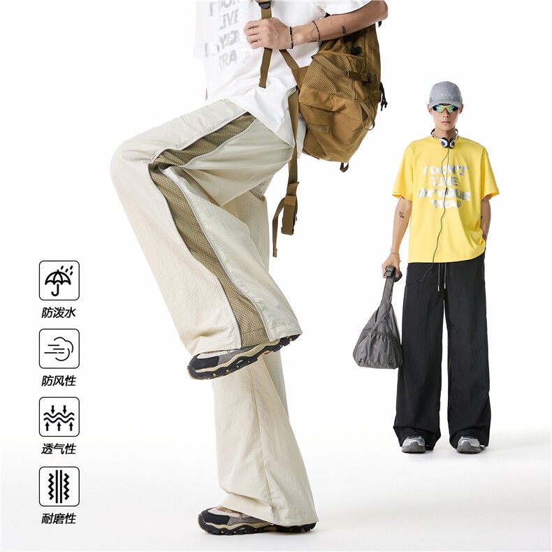 2026夏季新款机能透气拉链宽松速干休闲裤B315-K25420-特p35控68，男装休闲裤，电商B315