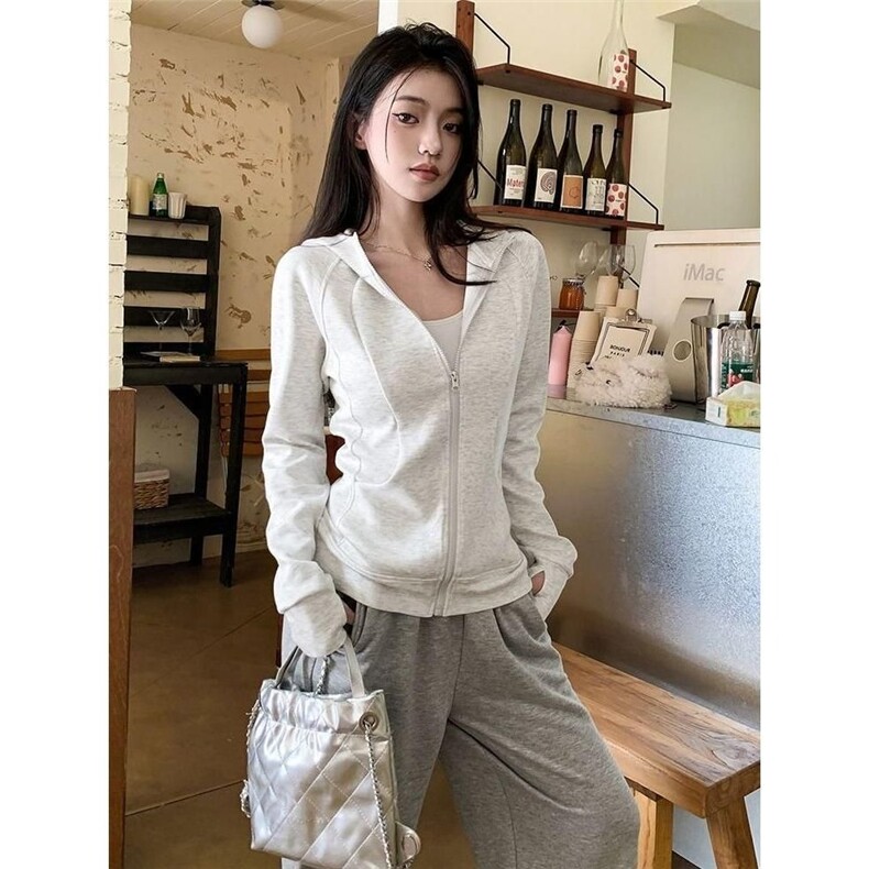 【云朵绒复合】320g原版做工连帽显瘦瑜伽收腰慵懒风卫衣女,男装卫衣,星座506A