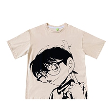 卡通柯南短袖t恤男潮牌ins情侣衣服夏宽松港风半袖体恤T564-P25，男装T恤，星座512-2