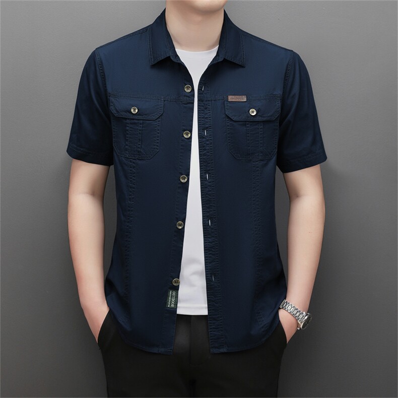 工装短袖男士夏季新款韩版潮流帅气百搭上衣休闲衬衣MJ8808-P65,男装T恤,星座1105-3