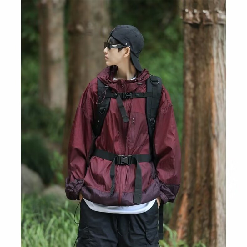 轻薄透气连帽防晒衣男夏季美式外套 P40图片