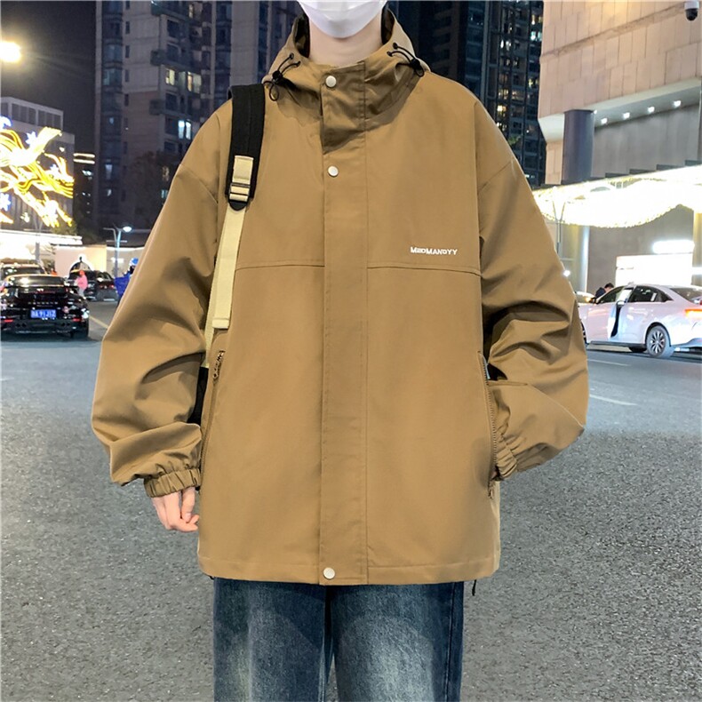 2024春季新款连帽夹克外套男休闲冲锋风衣工装潮A436-D1206-P65,男装夹克,电商A436