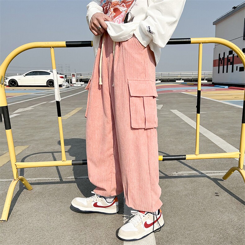 新款灯芯绒休闲裤大码男直筒宽松阔腿裤拖地长裤工装裤D507/P60，男装工装外套，星座206（原A221）