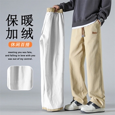 加绒百搭胶标时尚保暖长裤K632-特批常规-37加绒-45，男装休闲裤，星座718-1