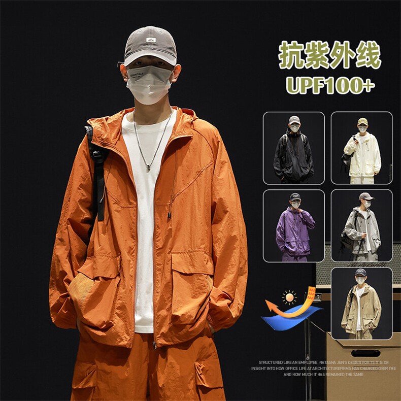 UPF100+有报告凉感轻薄透气套装防晒服两件套HS621-P70,男装防晒衣,星座1206（原A206）