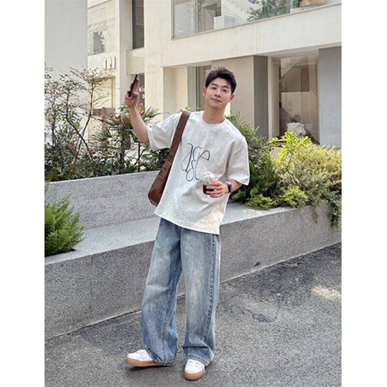 水洗蓝色直筒宽松牛仔裤夏季男新款长裤子休闲百搭简约NZ111,男装牛仔裤,星座1116A（原606A-3）