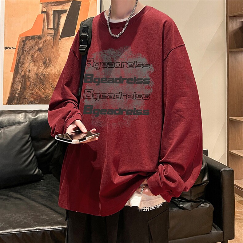 抖音得物供货量大从优可提供视频美式长袖T恤CT838特P25,男装T恤,电商A486-1