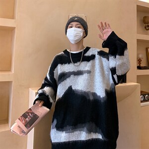 圆领毛衣男秋冬季情侣套头针织衫宽松秋冬季上衣服外套MY025-p45，男装针织衫/毛衣，星座1008-2