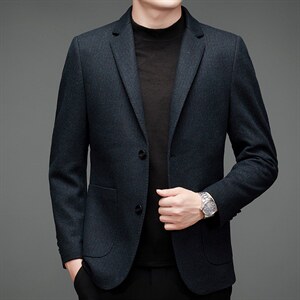 D-A8115冬季男士新款毛呢西服大衣羊毛外套呢子西装P280图片