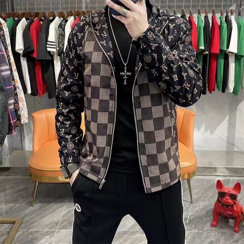 (网络图慎用有大货)轻奢连帽休闲夹克外套潮牌313B-JK2509-P105,男装夹克,星座313B