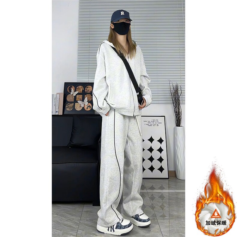 加绒加厚运动服套装W4683JR（加绒）特P60/K8666JR（加绒）特P45,男装休闲套装,电商A007
