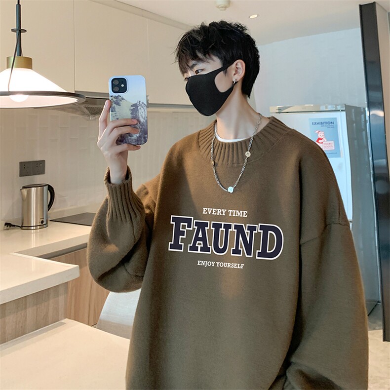 半高领毛衣男士大码针织衫男毛线衣男M18295-P45加绒款-P65,男装针织衫/毛衣,电商A040