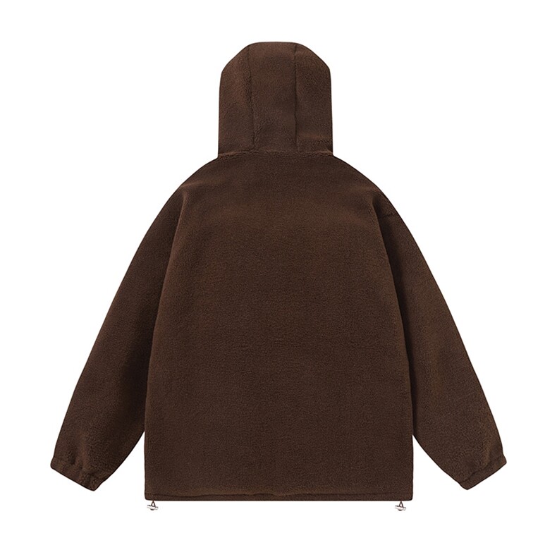羊羔绒连帽外套男冬季新款加厚保暖棉衣宽松情侣棉服F304P140,男装棉衣,电商D325