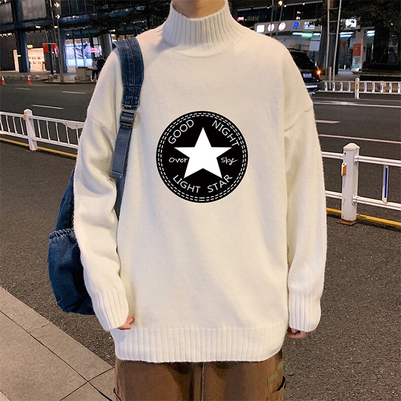 M18008-P45 加绒款-P65半高领毛衣男士大码针织衫男毛线衣男图片