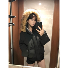 现货三防重磅硬挺boxy短款羽绒棉衣座山雕大毛毛领PU皮棉服外套冬，男装棉衣，电商A443