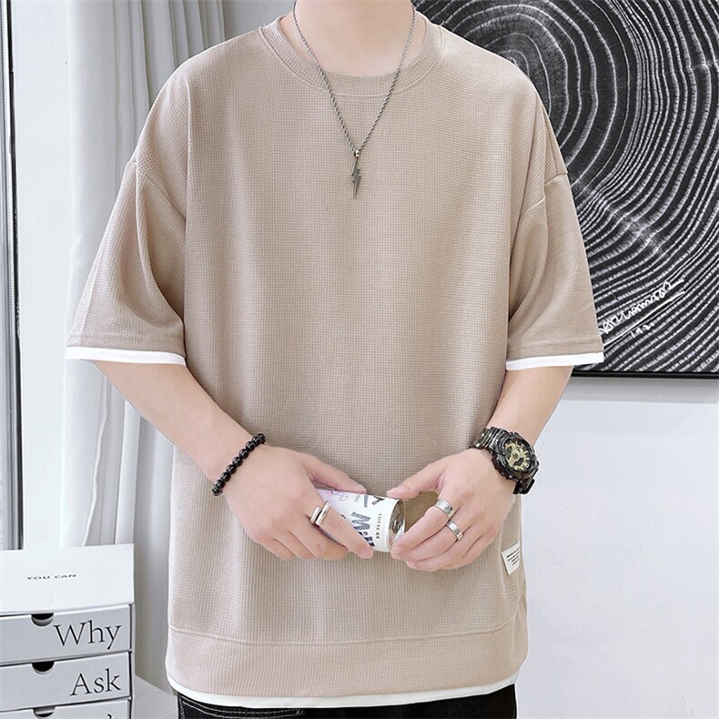 新款休闲华夫格短袖T恤,男装T恤,星座1106-2（原1111B）