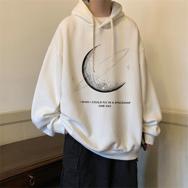 月球纯棉连帽卫衣男大码运动帽衫宽松薄WY2246-P35 加绒款-P40图片