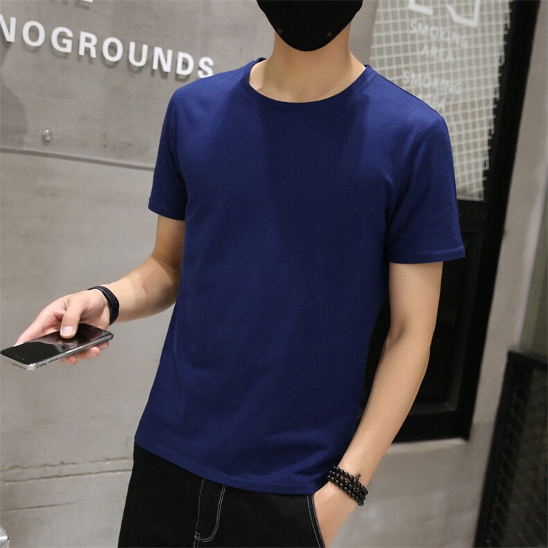 彩色T恤新款纯色短袖男士夏季修身圆领纯棉T恤好卖5013-T820-P13,男装T恤,星座1105