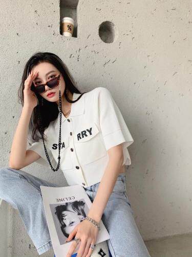 Simple.简希2021春季新款字母印花翻领上衣，女装，simple简希