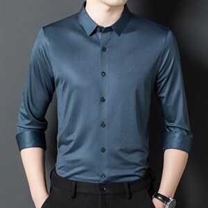 BB55201钱塘2020-2新款男士翻领薄款长袖衬衫商务休闲衬衣P157图片