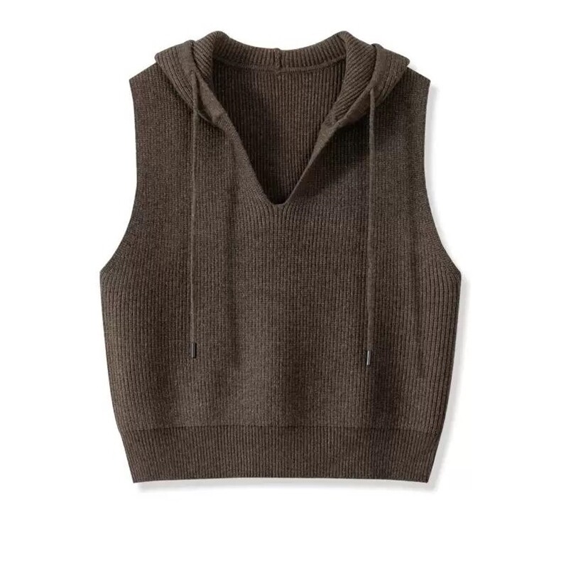 2025年秋季马甲时尚百搭通勤简约休闲连帽，女装马甲，朝辰羊绒