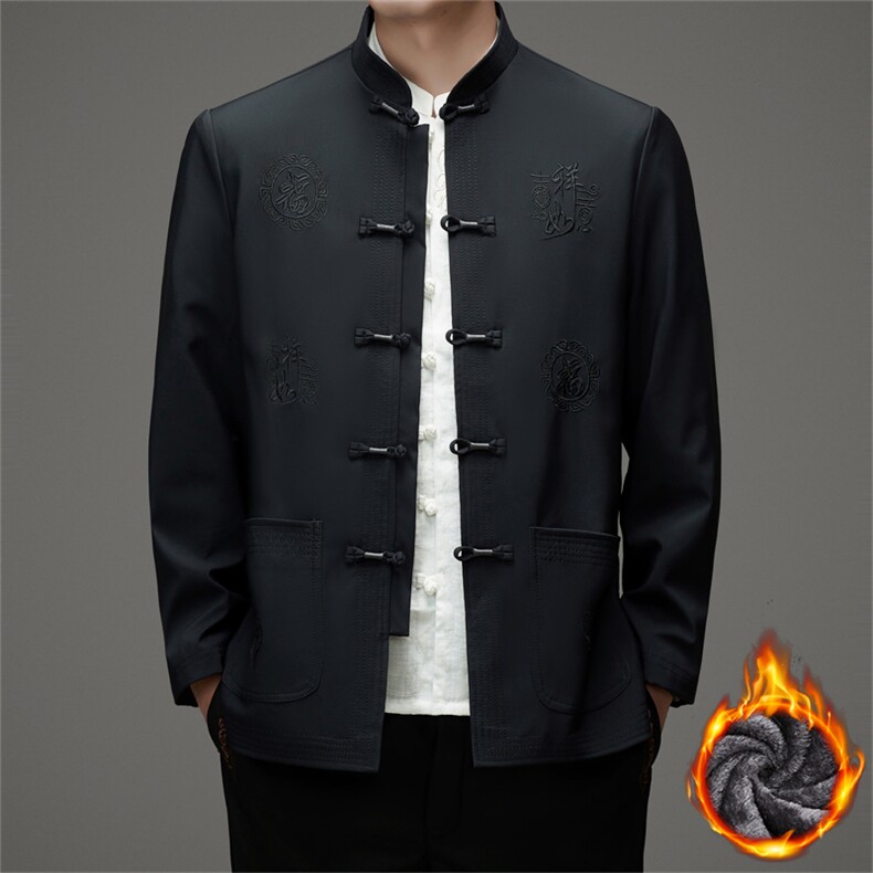 常货中老年加绒棉衣唐装外套男士复古盘扣风棉服外套中式唐装,男装棉衣,钱塘723