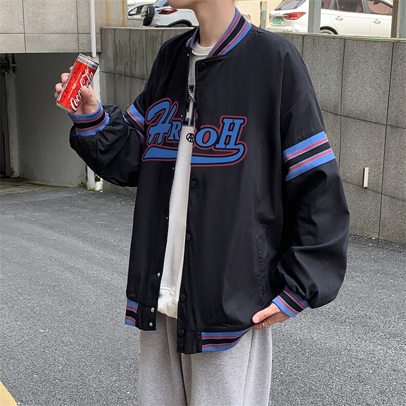 春秋新款港风嘻哈潮牌宽松休闲百搭棒球服ins潮流夹克W1786-P46,男装夹克,星座512-4