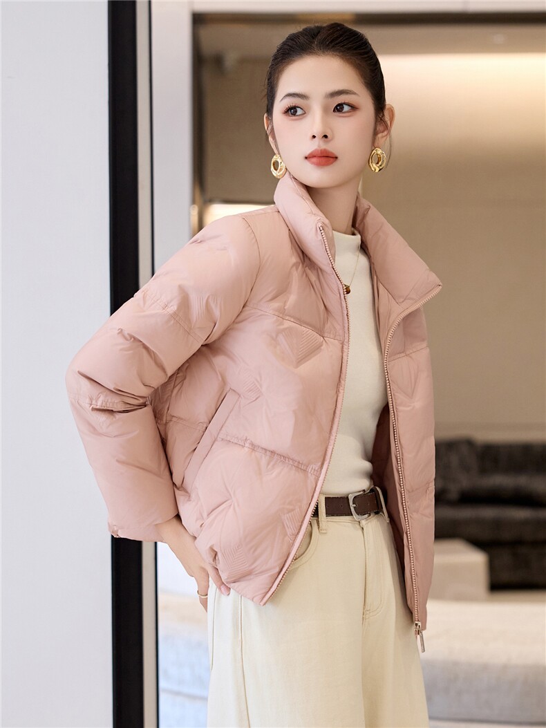 秋冬短款轻薄立领羽绒服女2025新款户外健身鸭绒防风棉服,女装羽绒服,阿舍尔精品