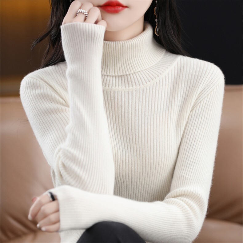 专柜同款半高领打底衫修身显瘦针织衫女内搭洋气长袖毛衫2022秋冬图片