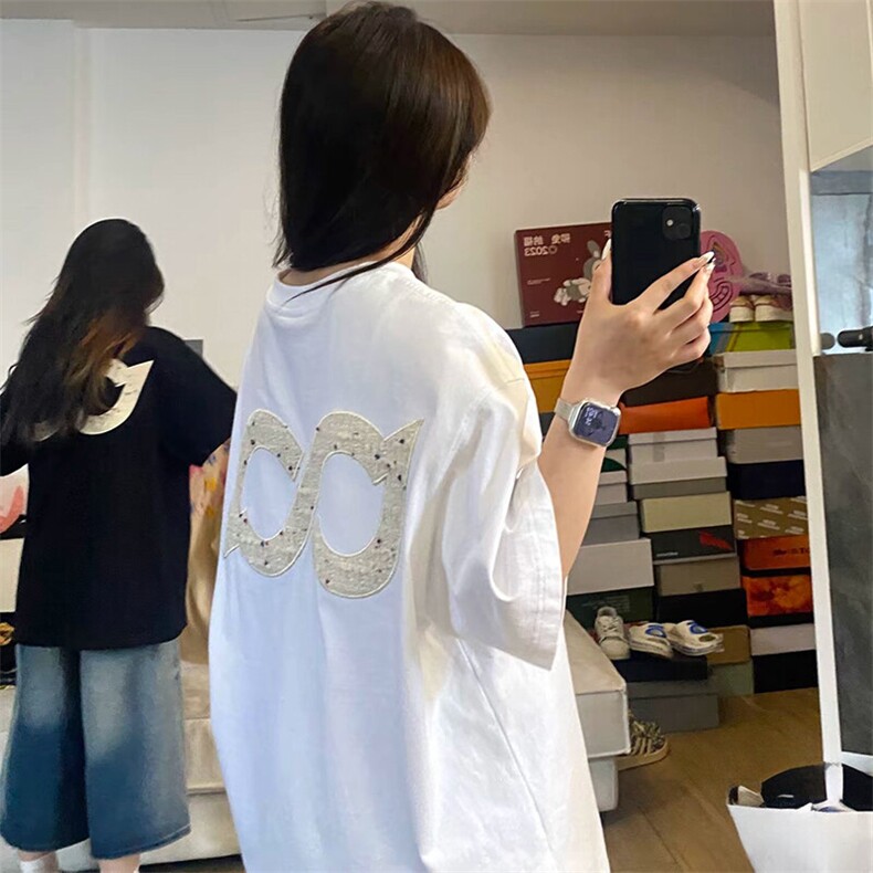万针全刺绣工艺抖音得物高品质260克重磅纯棉双纱美式高街短袖T恤,男装T恤,电商A486