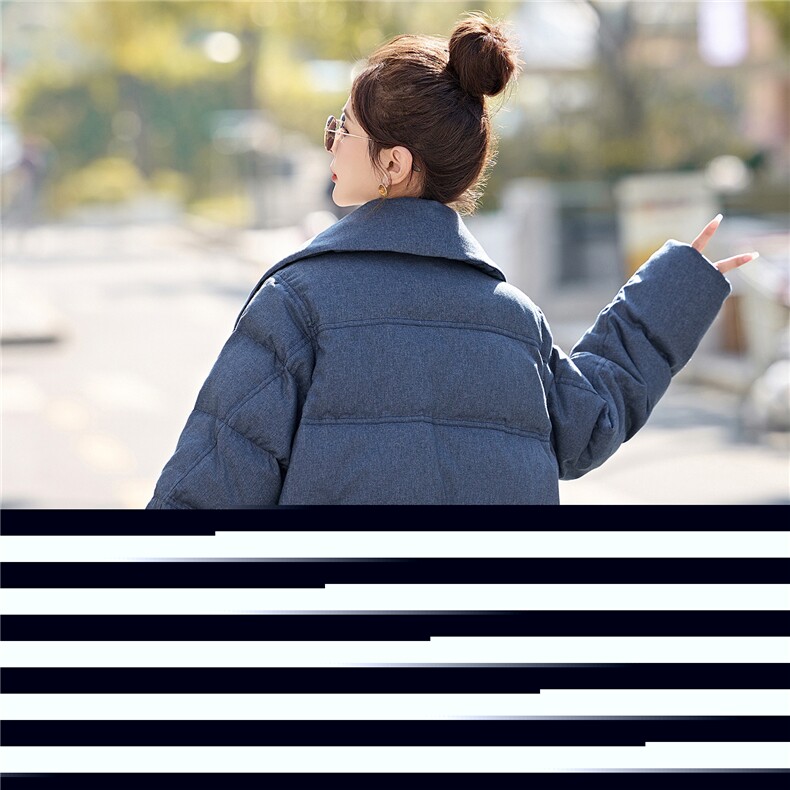 2025冬装新款简约时尚休闲翻领羽绒服,女装羽绒服,沁沁公主