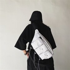 0527纯色韩版个性港风胸包男日式帆布斜挎包男多功能运动腰包，鞋类箱包男包，星座510A-2