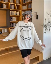 初夏新款NiceDay发泡笑脸圆领卫衣，女装卫衣/绒衫，Dalnim