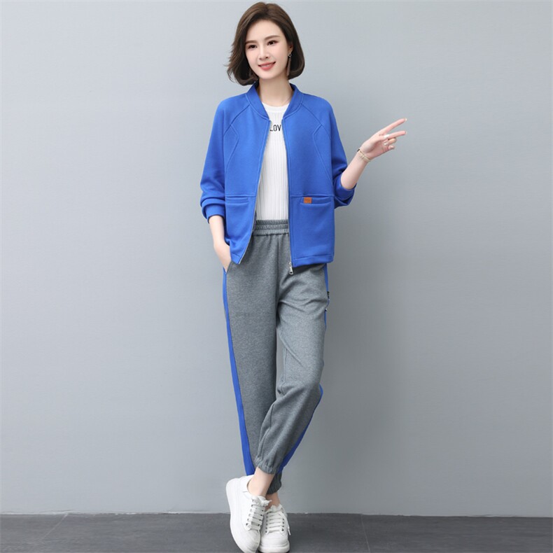 运动服套装女春秋2023年秋装新款时尚妈妈洋气卫衣秋季休闲两件套,女装套装/套裙,依恋蒂丝