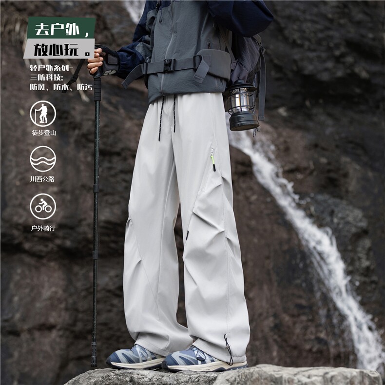 2026新款户外机能侧边褶皱设计休闲冲锋裤B315-K26063-特p35控68图片