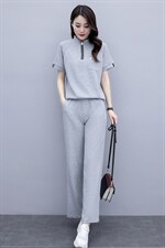 2025夏季新款简约气质减龄时尚休闲百搭舒适显瘦两件套，女装套装/套裙，凯瑟曼