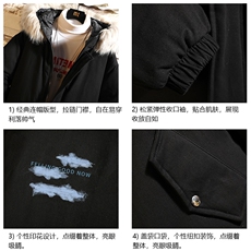 MM48143-P130冬季大毛领衣男士大码加厚袄男服网格挂拍，男装棉衣，电商A040A