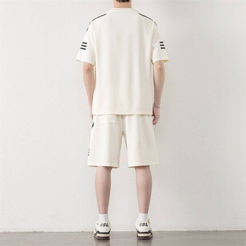 纯色二开TZ25307-特P55运动套装男夏季新款潮流休闲宽松短袖T恤,男装T恤,电商D310B