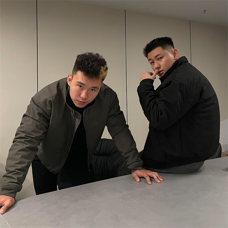 抖音得物美式潮休闲夹克春季立领纯色复古工装加厚棉服外套AMY01,男装夹克,电商A443