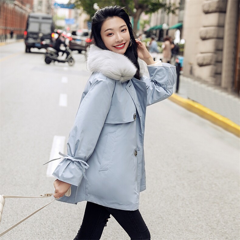 时尚保暖女士羽绒服冬季新款宽松收腰设计高品质白鸭绒填充可拆卸毛领显瘦百搭外套,女装羽绒服,阿舍尔精品